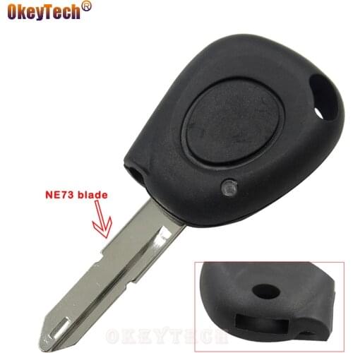 OkeyTech Auto Car Transponder Key Shell Fob Cover Replacement Remote Case 1 Button for Renault Kangoo Trafic Clio Scenic Laguna