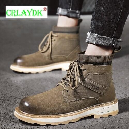 CRLAYDK 2021 New Mens Outdoor Hiking Shoes Safety Casual Boots Work Resistance To Bump Steel Toe Breathable Botas De Homens