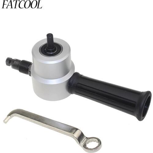 FATCOOL Metal Cutting Double Head Sheet Nibbler Saw Cutter Tool Drill Attachment Free Cutting Tool Nibbler Sheet Metal Cut