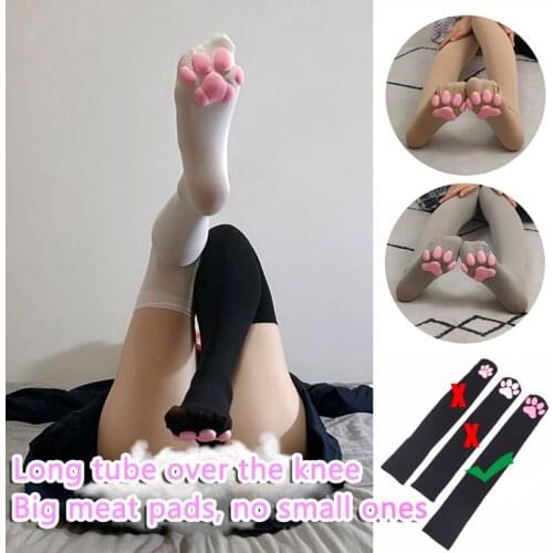Over Knee Kawaii 3D Cat Pad Kitten Paw Socks Girl Lolita Cosplay Velvet Leggings Overknee Thigh High Long Stockings 60CM