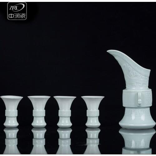 Jingdezhen ceramic wine set, household antique Baijiu, Chinese liquor Baijiu, wine maker