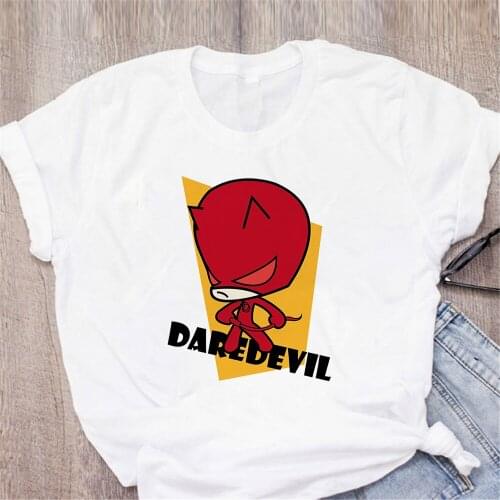 MARVEL T-Shirt Summer Tee Shirt Daredevil Short Sleeve Female Clothes Dropship Tee Tops Unisex Fashion Clothing