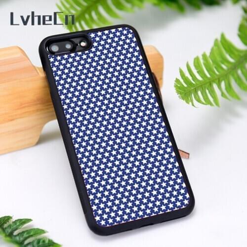 LvheCn Silicone Rubber Phone Case Cover for iPhone 6 6S 7 8 Plus X XS XR 11 12 Mini Pro Max Blue Stars