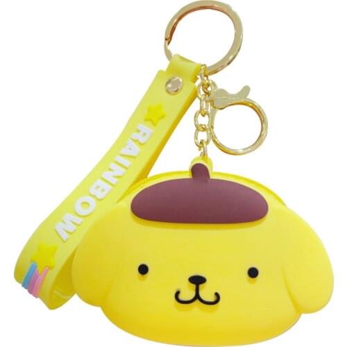 Cute Puppy Keychain Little Animals Silicone Wallet Bag Charm Accessories Car Key Pendant Couples Keyrng Childrens Best Gift