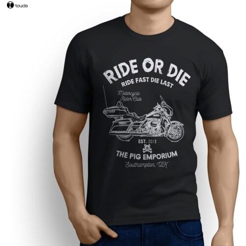 Brand T-Shirt Men 2019 Fashion Ride or Die American Motorbike Electra Glide Ultra Classic Inspired Motorcycle A Print T-Shirt