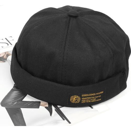 Mens Adjustable Retro Crimping Brimless Skull Caps Autumn Winter Cap Beanies for Men Beanie Hat Slouchy Hip Hop Bonnet New