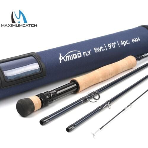Maximumcatch Amigo 8.6ft/9ft 4-8wt Fast Action Fly Fishing Rod 30T SK Carbon Fiber Fly Rod with Cordura Tube