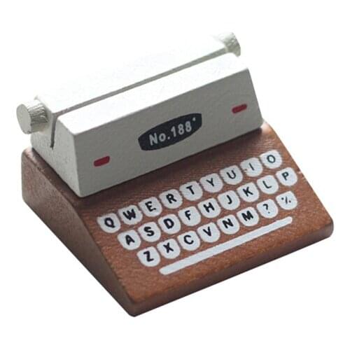 Retro Typewriter Shape Table Number Holder Wooden Memo Photo Holder Business Card Stand Place Card Holder Stand for Wedding