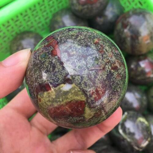 Natural dragon blood jasper gemstone sphere healing quartz crystal polished ball mineral stones for home decoration