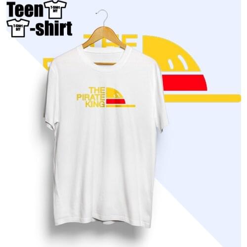 New Collection T-shirt The Pirate King Print Cartoon One Piece Harajuku Top Streetwear Clothing for Men Women Unisex in White