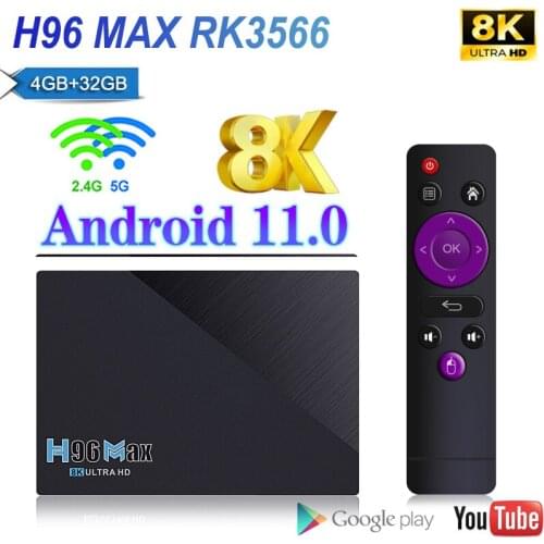 H96 MAX RK3566 Smart TV Box Android 11 RAM 2.4G&5.8G Wifi 32G 8K Youtube Media Player H96 MAX TV BOX Set Top Box Android 11.0