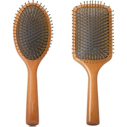 Natural Wood Comb Professional Healthy Paddle Cushion Hair Loss Massage Brush Hairbrush Comb Scalp Hair Care Healthy comb