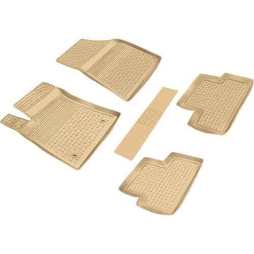 Renault Megane 4 Sedan Refref 4D Pool Designed Rubber Car Floor Mat 2016 and Present Beige
