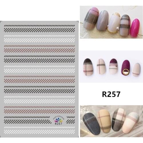 Self-adhesive 3D Stickers for Nails Woolen Line Stripe Nail Art Decorations Small Size Fashion Stickers Women Girl Nail Foils