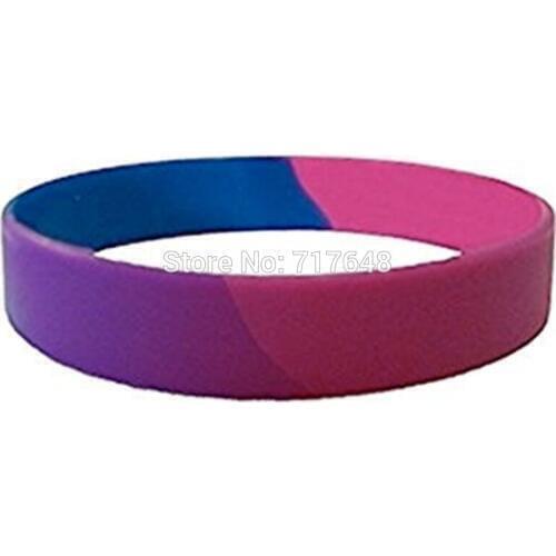 30pcs Blank bisexual pride wristband silicone bracelets free shipping by epacket A
