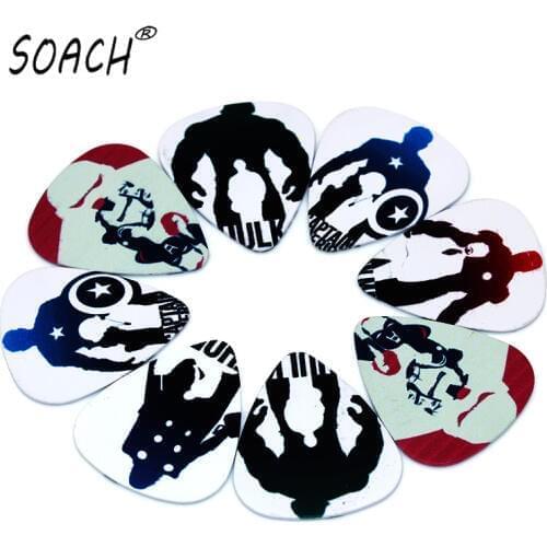SOACH 10PCS 0.71mm high quality guitar picks two side acoustic guitar paddle earrings DIY Mix picks guitar Accessories ukulele