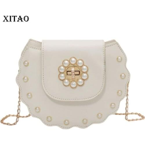 XITAO Chains Sequins Patchwork Shoulder Bags Women Trendy Fashion New Circular Style Match All Personality Soft Elegant WMD2444