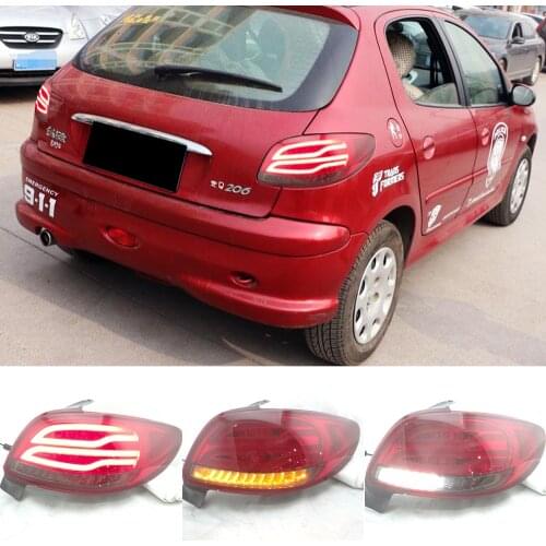 1 Set LED Rear Tail Lights For Peugeot 206 2004 2005 2006 2007 2008 206CC Tail Stop Brake Turn Signal Lamp Car Accessories