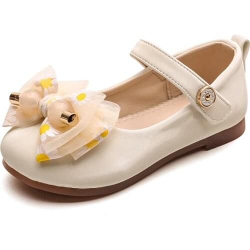 Spring New Fashion Princess Girls Square Toe Lace Bow Single Shoes Soft Sole Flower Flat Shoe Patent Leather Shoes zapatos