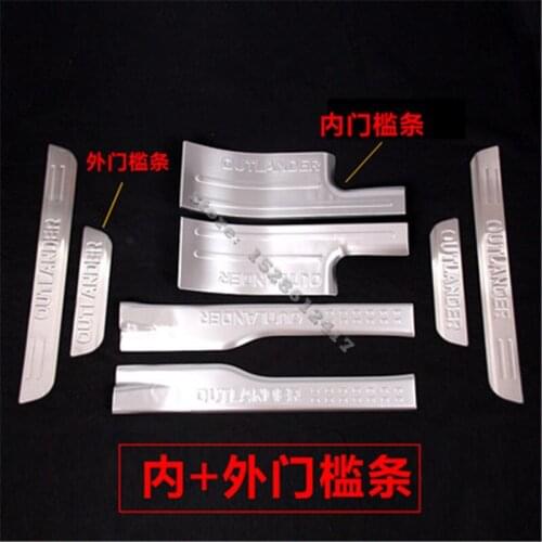 High-quality stainless steel External door sill Internal Scuff Plate Car accessories 2013- 2020 For Mitsubishi Outlander Samurai
