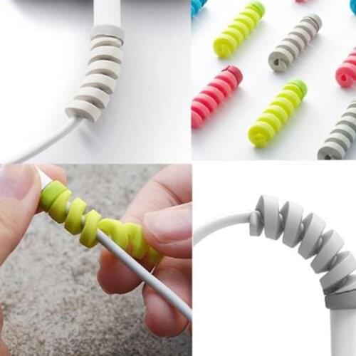 Wind Cellphone Charging USB Case Cover Silicone Spiral Data Cable Line Anti fracture Protectors