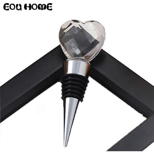 1Pce Creative Bar Tools Heart Shaped Crystal Wine Stopper Wedding Favor Gift Wine Bottle Opener Stopper Gift Box Set Souvenirs