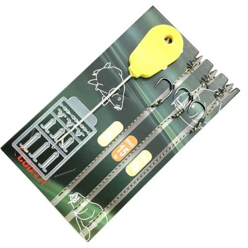 1pack Carp Fishing Hair Rigs Set Carp Terminal Tackle Kit Ready Made Rigs With Free Bait Needle Boilie Stoppers Spinner Swivel