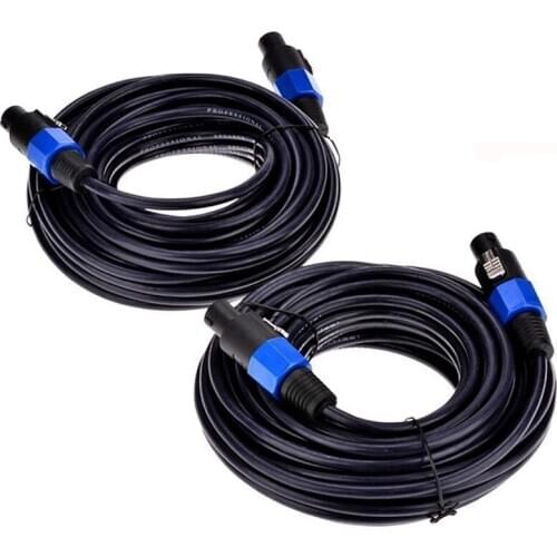 2 Pack 25 Ft Male Speakon to Speakon Cables, Professional 12 Gauge AWG o Cord DJ Speaker Cable Wire with Twist Lock