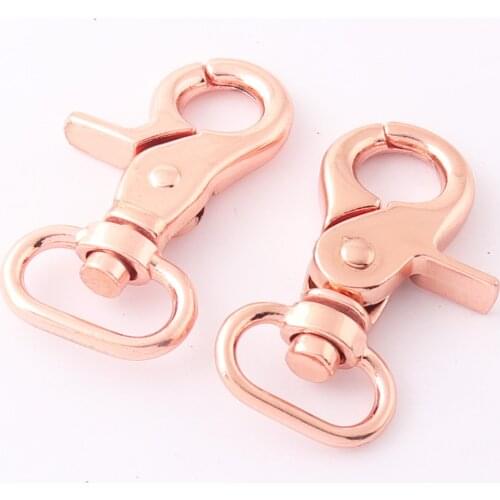 3/4"Rose Gold Swivel Clasp Claw For Dog Tie-out Collar Webbing Lobster Clasp Trigger Snap Hook Handbag Clip Purse Clasp Keychain