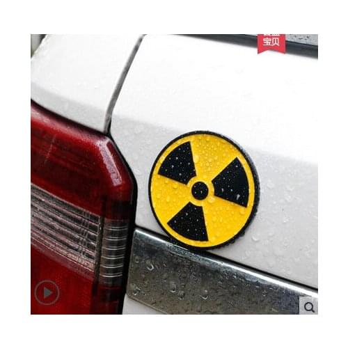 3D Metal Radioactive Warning Auto Body Side Label and Tail Label Emblems Decal Sticke Car Accessories