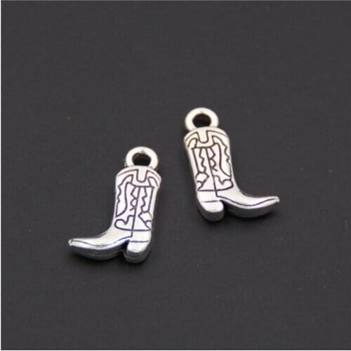8Pcs Western Cowboy Cowgirl Boots Charms Pendant Accessories Diy Earring Handmade Findings Jewelry Making Supplies Wholesale
