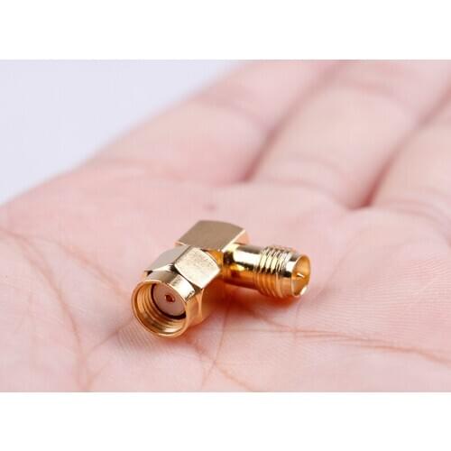 90 Degrees Right Angle RF SMA Adapter RP SMA Brass Adapter RP.SMA Male Jack To RP SMA Female Jack Screw Thread Connector