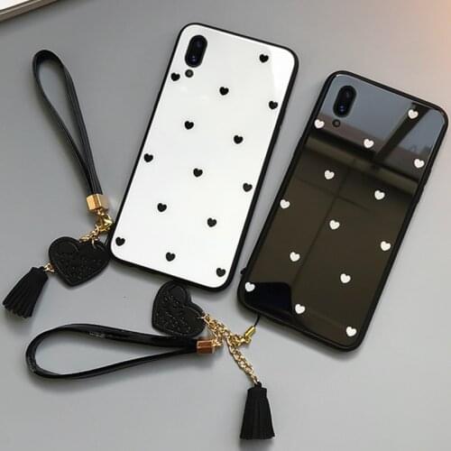 Tempered glass Case For Huawei Honor 8x Max 8c 7C Lovely Heart Cover For Huawei Honor 8x Max 8c 7A 7X Case