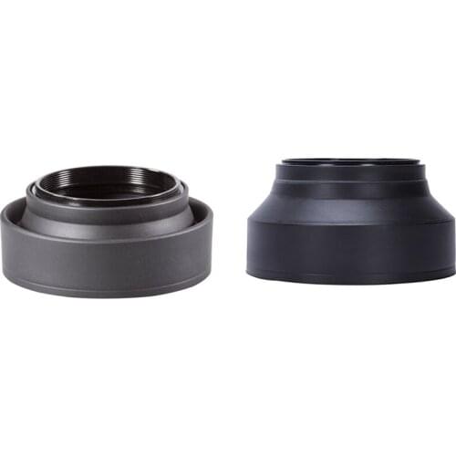 2 Pcs Black Rubber Lens Hood for DSLR Camera, 52mm & 67mm