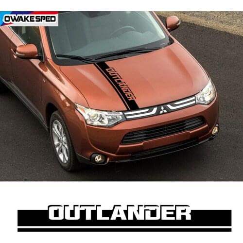 For Mitsubishi Outlander PHEV Car Styling Racing Lattices Decals Auto Door Side Skirt Decor Stickers Hood Bonnet Sport Stripes