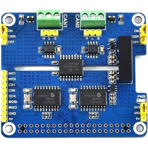 Raspberry Pie Dual Channel Isolated Can Bus Expansion Board Can Module On-board Protection Circuit