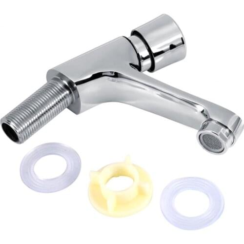 1 Pcs Delay Faucet Public Ktchen Bathroom Chrome Plated Self Closing Water Saving Time Delay Basin Sink Tap Faucet