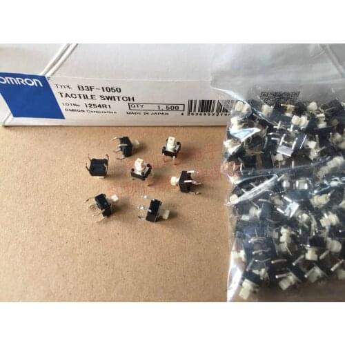 Imported Nissan Omron B3F-1050 6*6*7.3 square micro move touch switch vertical 4 feet gray