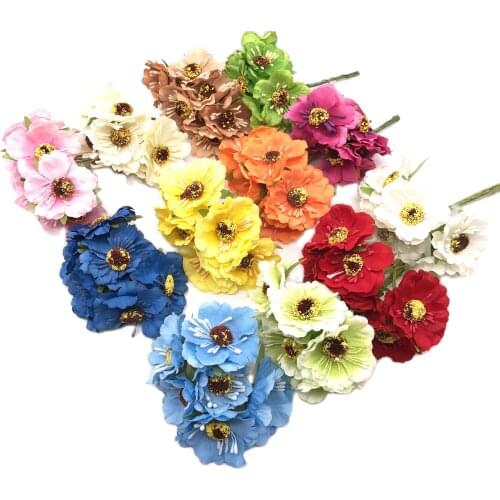 12PCS/lot 3.5cm Artificial flowers silk Cherry blossoms wedding car Home decorated DIY wreath decoration festive handmade flower