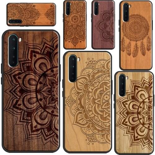 Mandala Floral Wood Case For OnePlus 8T 7T Nord 8 9 Pro Coque For OPPO Realme 7 Pro Q3 6 8 Pro GT C3 C21 C15