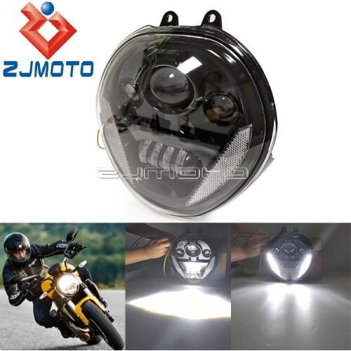 Motorcycle 12V LED 100W Headlight Running Light DRL LOW Beam High Beam For 2016-2017 Monster 1200R 2014-2016 Monster 1200S