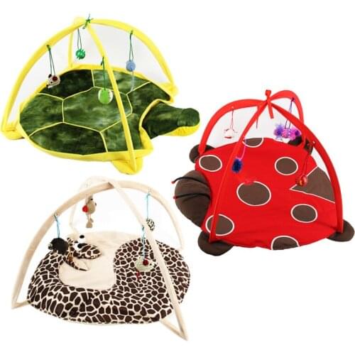 Soft Ctue Cartoon Giraffe Turtles Ladybug Pet Sleeping Bed Mat Puppy small Dog Cat Cage Rabbit Kitty Tent Play House Toy Gift