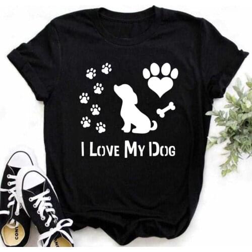 New Women Graphic Dog Paw Mom Cartoon T-shirts Cute Summer 90s Lady Girls Clothes Tops Tees Print Female Tshirt T-Shirt