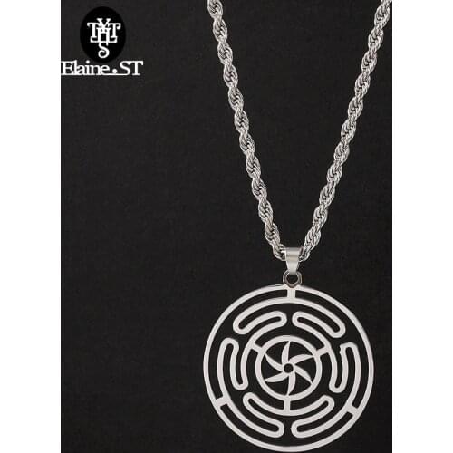 Wholesale Stainless Steel Hecate Wheel Necklace strophalos Hecate magic Symbol Logo Charm collier femme Jewelry for women men