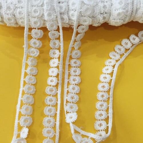 Width: 1.4cm Exquisite design water soluble lace white color embroidered trimming lace for sewing