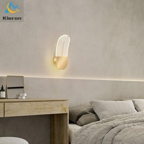 Nordic Modern Exquisite High Light Acrylic Line LED Walllamp Study Living Room Bedroom Bedside Wall Lamp Room Decor Wall Light