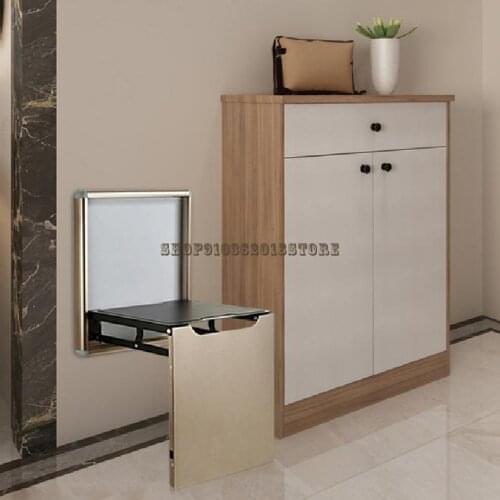 Hidden Ultra Thin Wall Hanging Wall Type Folding Stool Porch Chair Shoe Changing Stool Household Door Shoe Cabinet Shoe Wearing