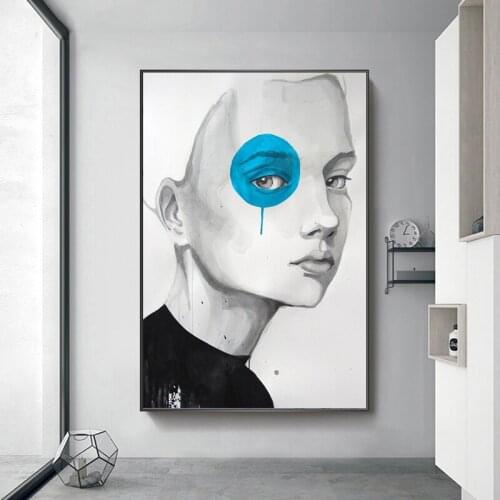 Modern Portrait Canvas Painting Abstract Posters and Prints Cuadros Wall Art Pictures for Living Room Home Decoration Unframed