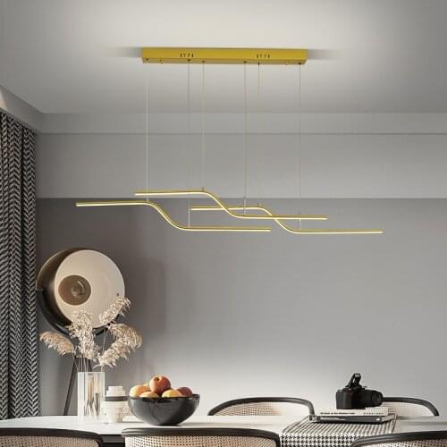 Modern led Chandeliers For Dining Room Living Room Kitchen Room Hanging Pendant Chandeliers Fixtures Black/Gold Color