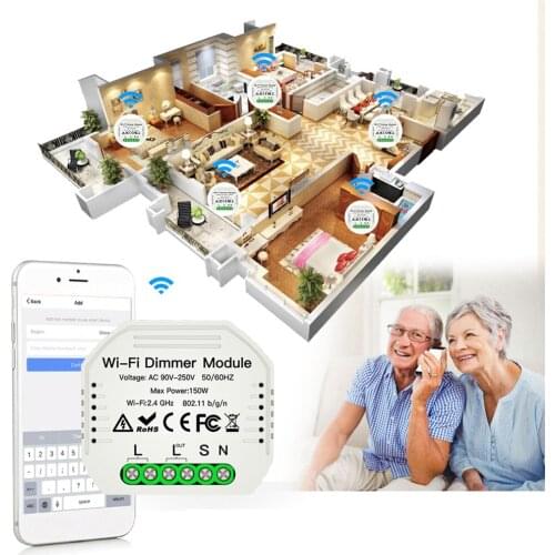 Smart WiFi Light LED Dimmer Switch Smart Life/Tuya APP Remote Control 1/2 Way Switch Works with Alexa Google Home Accessories